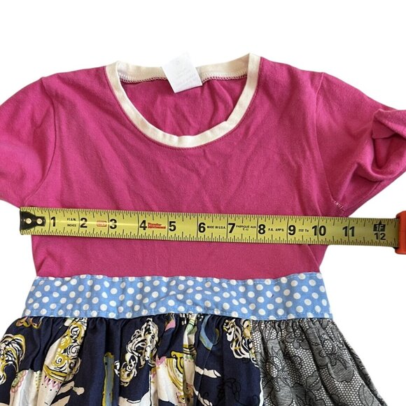 KPea Belted Pony Dress Girls Multicolor Long Sleeve Pullover Size 5T - Picture 7 of 10